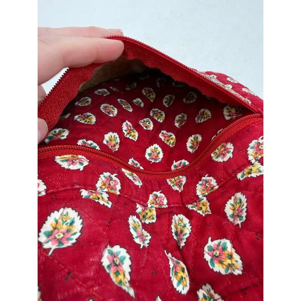 Vintage Vera Bradley Quilted Mini‎ Backpack Red Leaf 1997 Granny Cottage